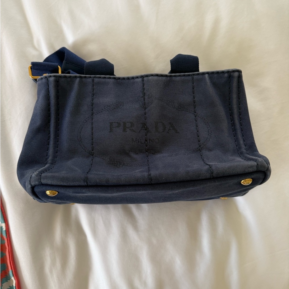 Prada Dark Blue Tote Bag